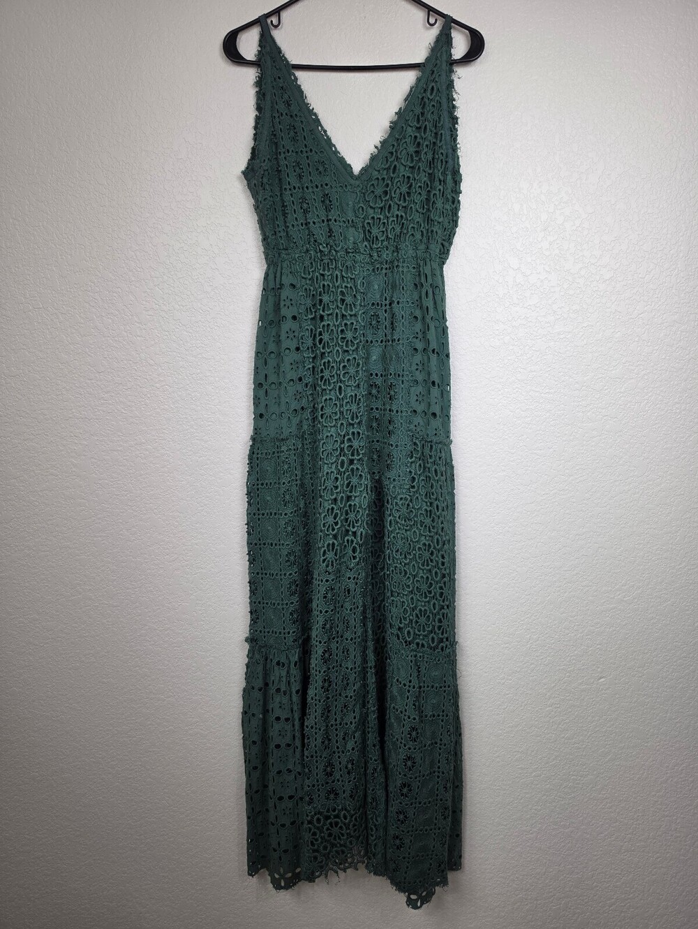 Free People $350 Green Crochet Jumpsuit